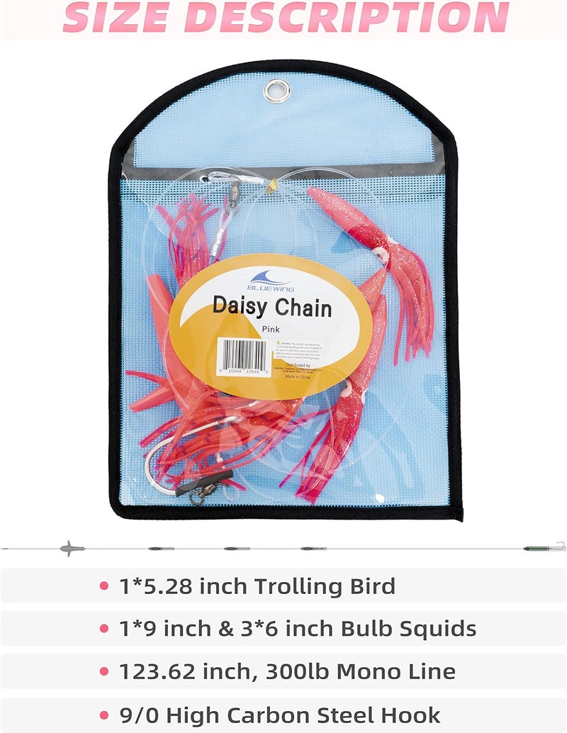 BLUEWING Fishing Daisy Chain Big Game Bulb Squid Trolling Bird Tuna Lures Fish Teasers for Marlin Sailfish - Image 4